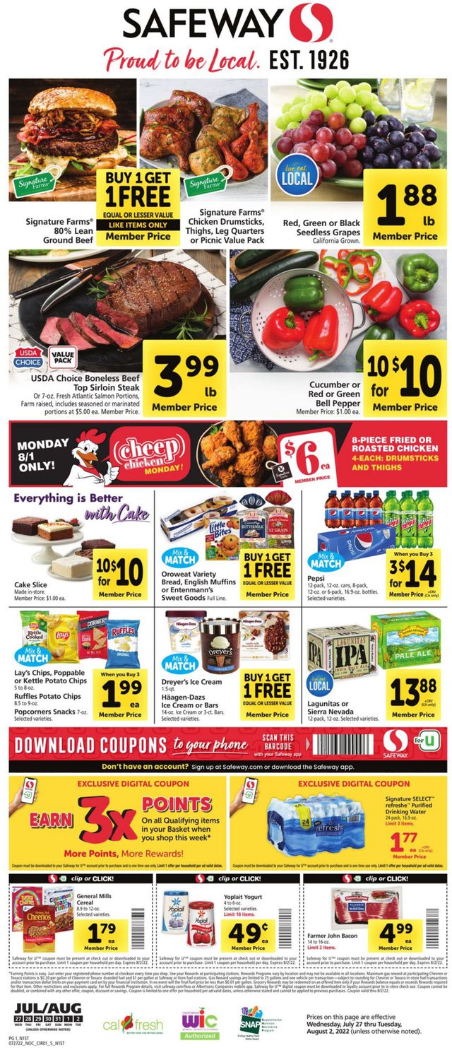 Safeway Ad from 07/27/2022