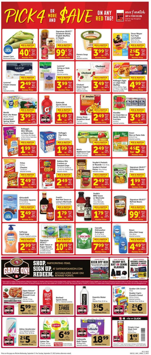 Safeway Ad from 09/21/2022
