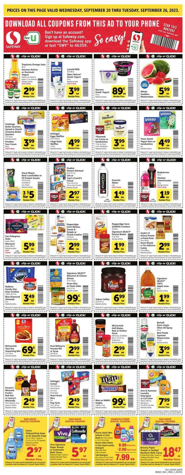 Safeway Ad from 09/20/2023