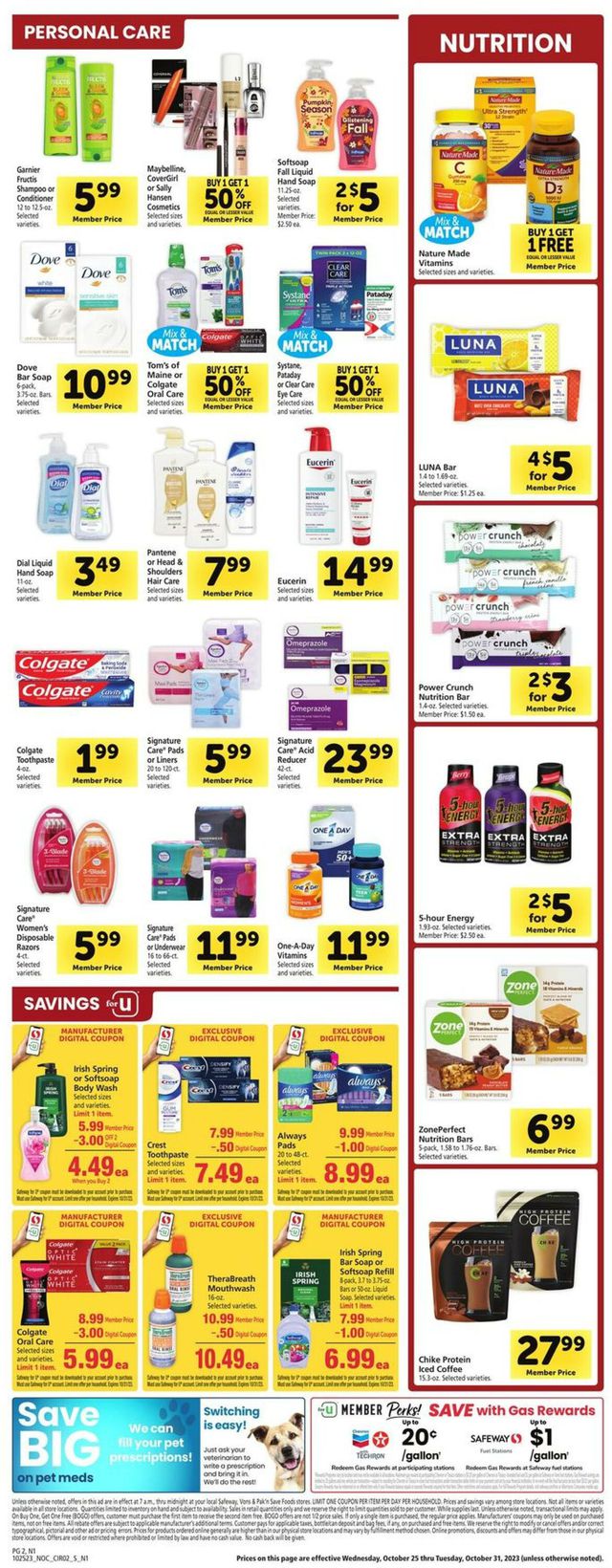 Safeway Ad from 10/25/2023
