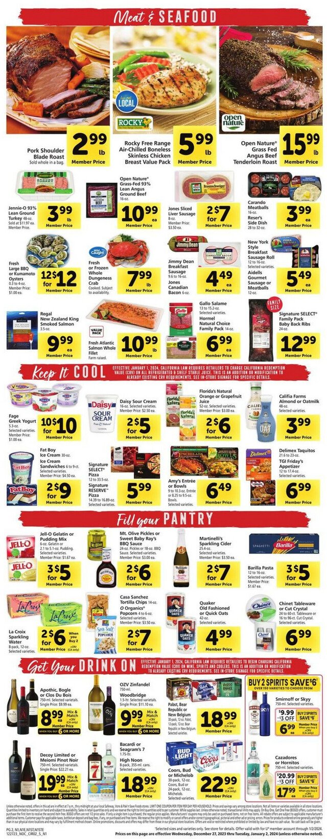 Safeway Ad from 12/27/2023