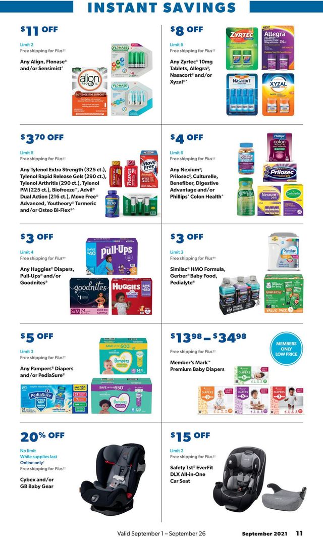 Sam's Club Ad from 09/01/2021