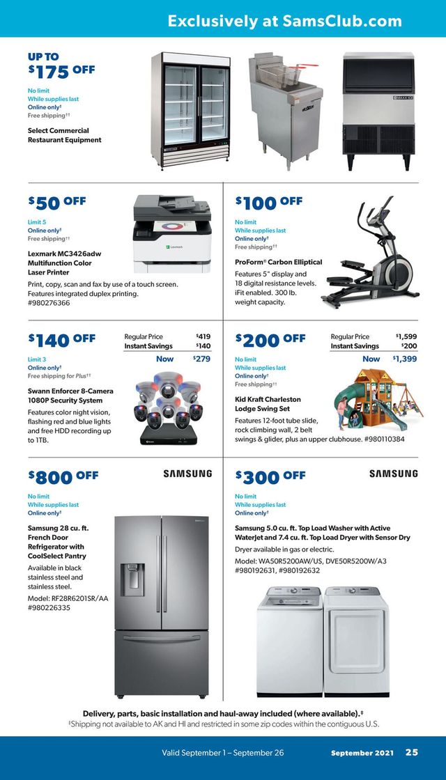 Sam's Club Ad from 09/01/2021