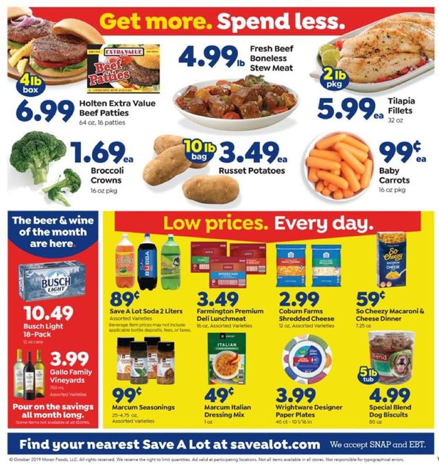Save a Lot Ad from 10/16/2019