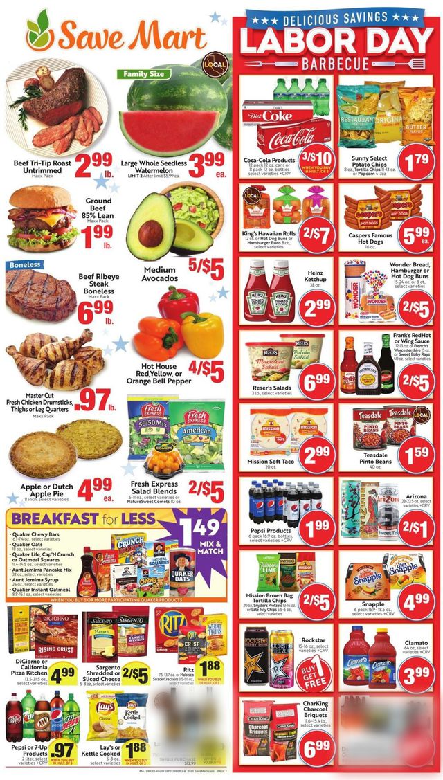 Save Mart Ad from 09/02/2020