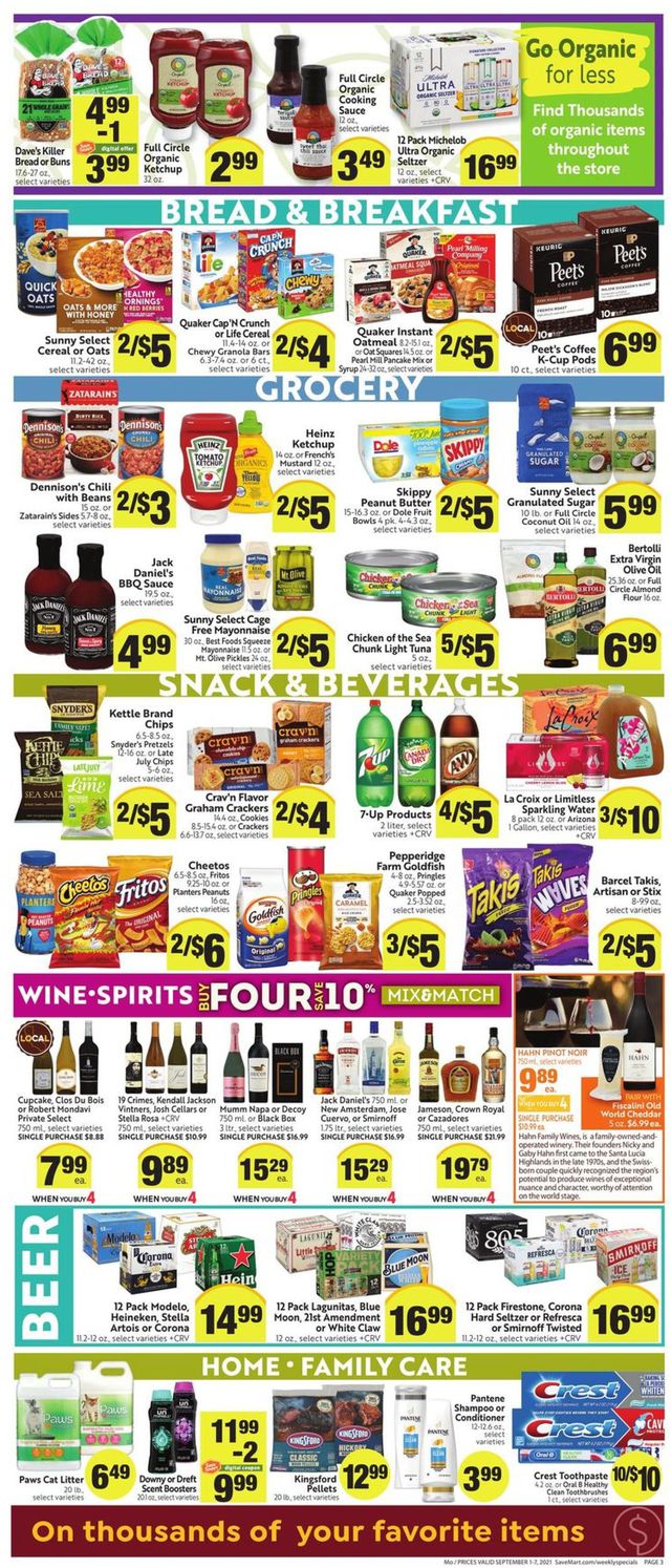 Save Mart Ad from 09/01/2021