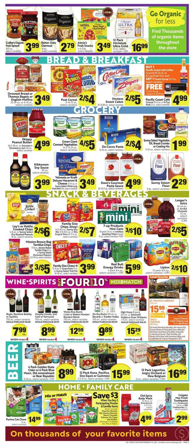 Save Mart Ad from 09/08/2021