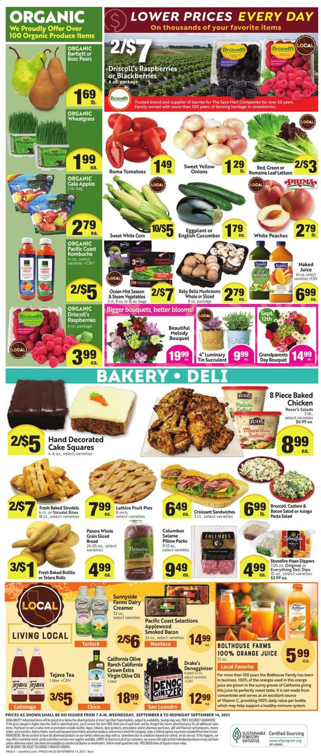 Save Mart Ad from 09/08/2021