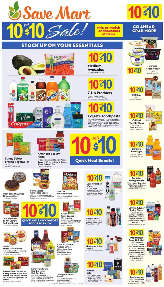 Save Mart Ad from 09/22/2021
