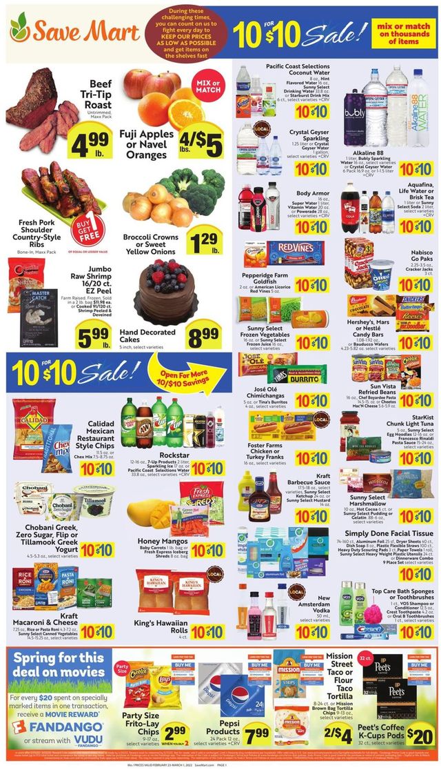Save Mart Ad from 02/23/2022