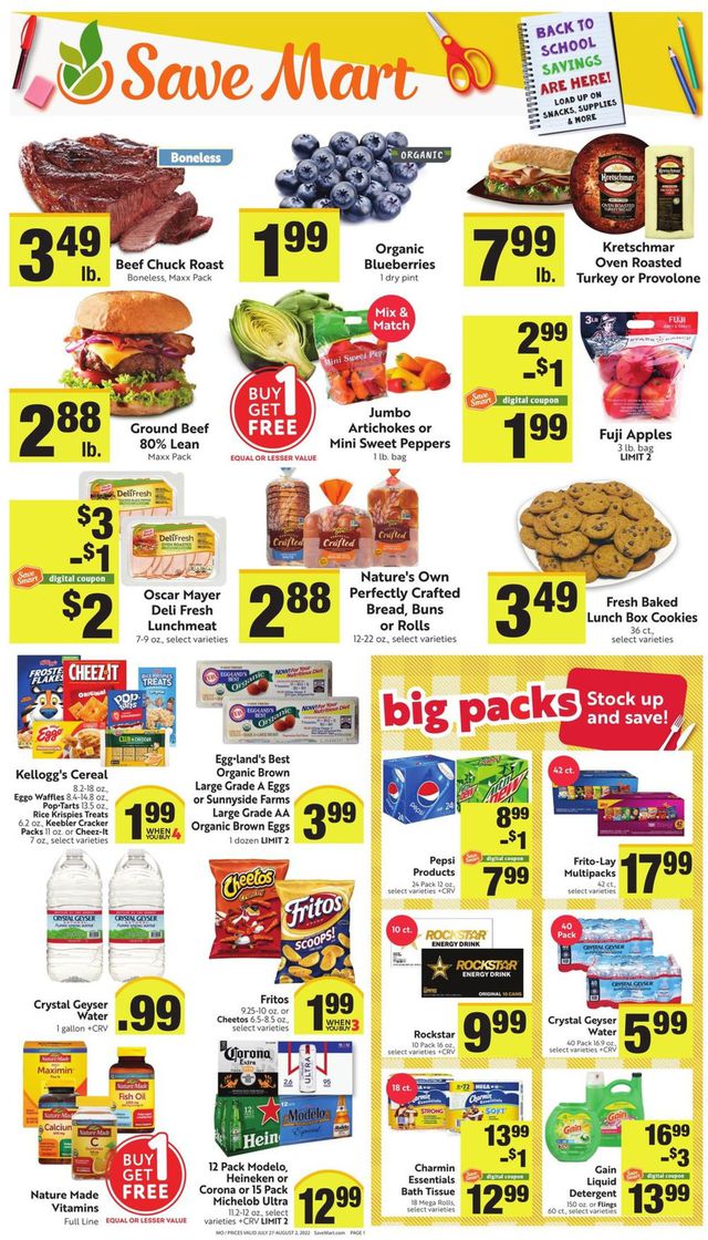 Save Mart Ad from 07/27/2022