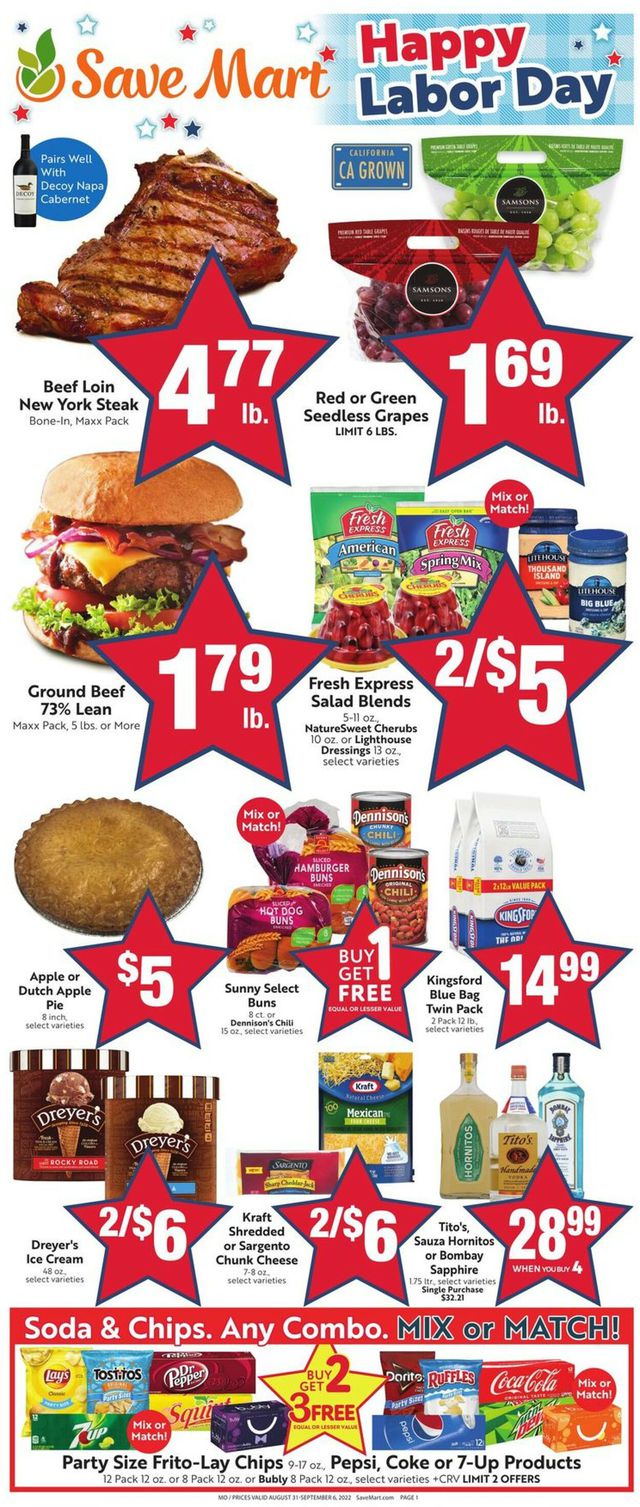 Save Mart Ad from 08/31/2022