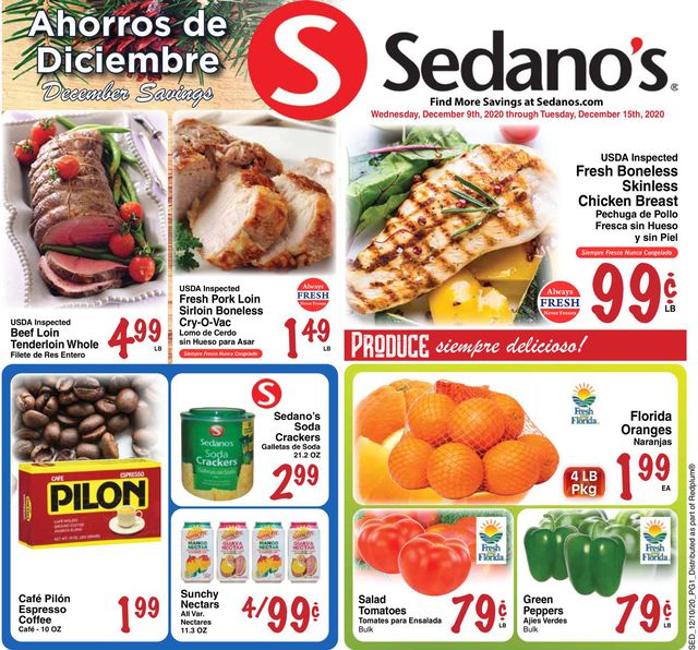 Sedano's Ad from 12/09/2020