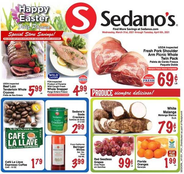Sedano's Ad from 03/31/2021
