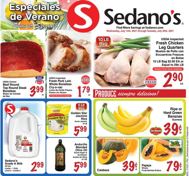 Sedano's Ad from 07/14/2021