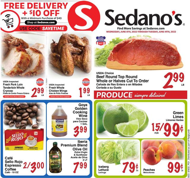 Sedano's Ad from 06/08/2022