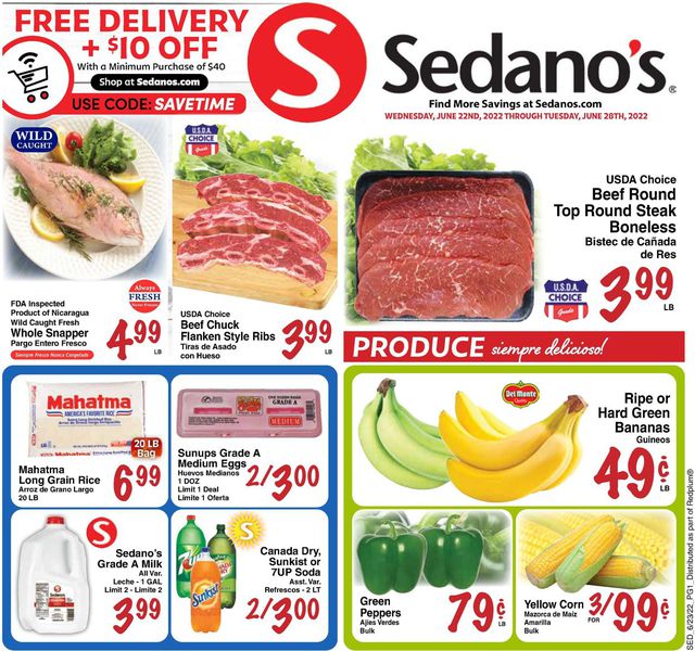 Sedano's Ad from 06/22/2022