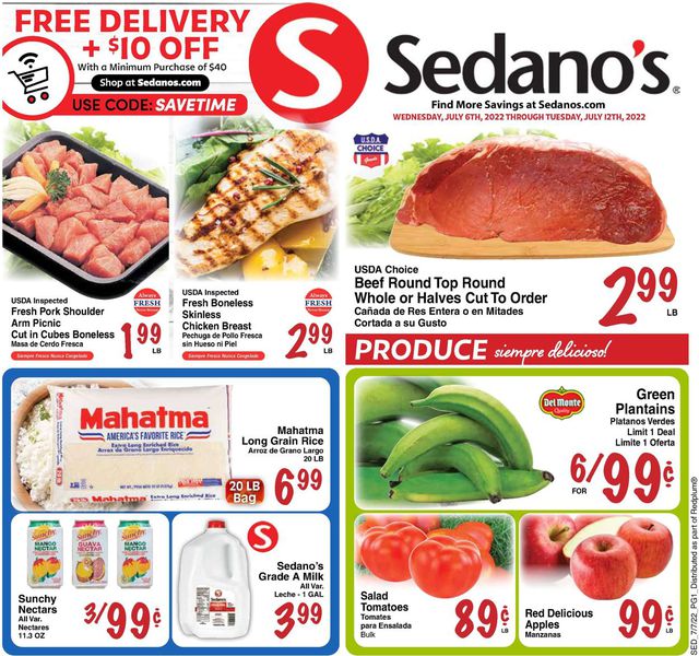 Sedano's Ad from 07/06/2022