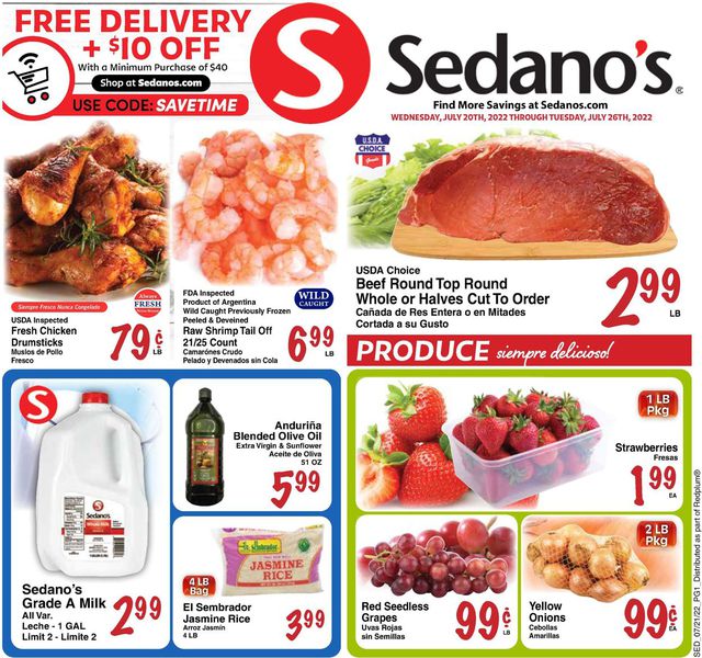 Sedano's Ad from 07/20/2022