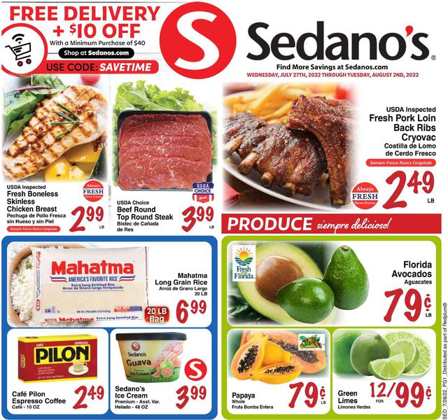 Sedano's Ad from 07/27/2022