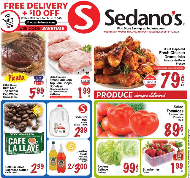 Sedano's Ad from 08/03/2022