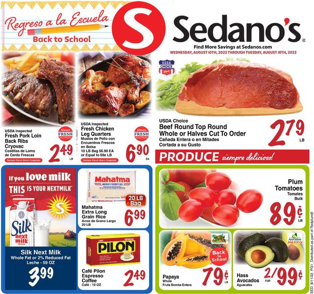 Sedano's Ad from 08/10/2022
