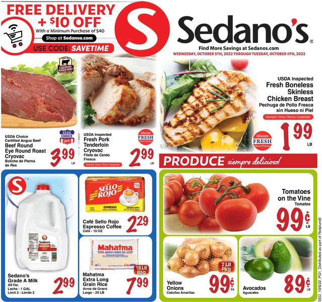 Sedano's Ad from 10/05/2022
