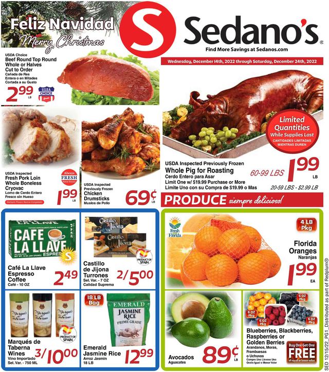Sedano's Ad from 12/14/2022