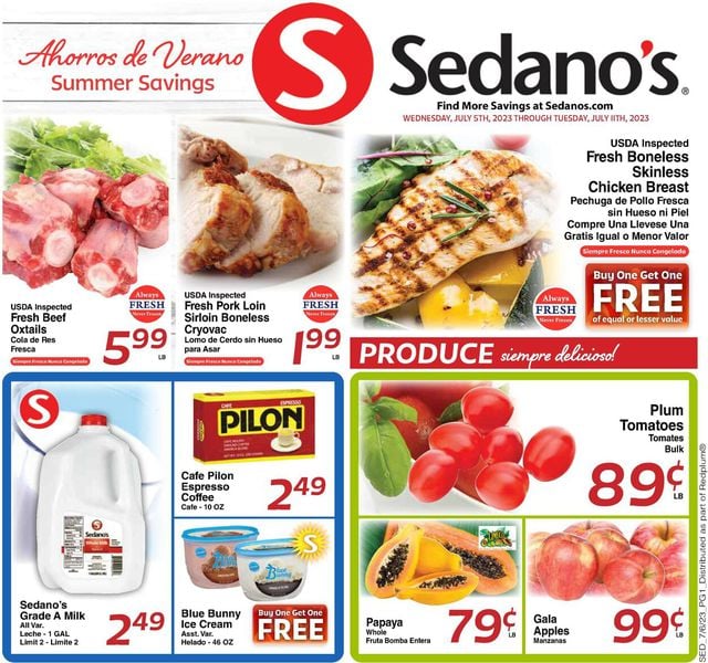 Sedano's Ad from 07/05/2023