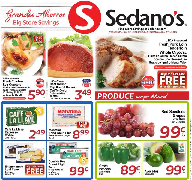 Sedano's Ad from 07/12/2023