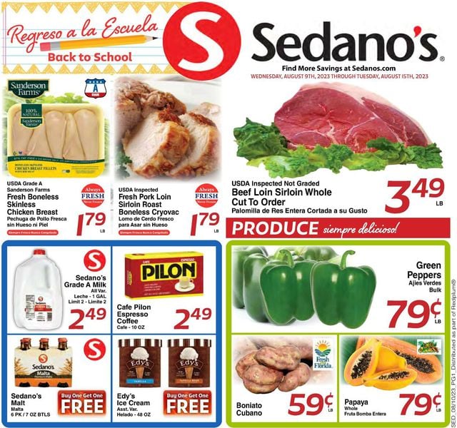 Sedano's Ad from 08/09/2023