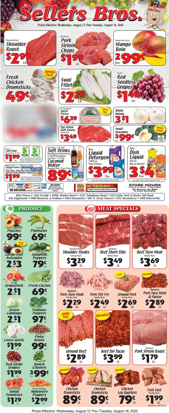Sellers Bros. Ad from 08/12/2020