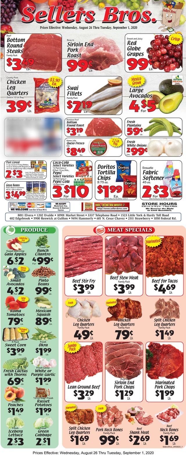 Sellers Bros. Ad from 08/26/2020
