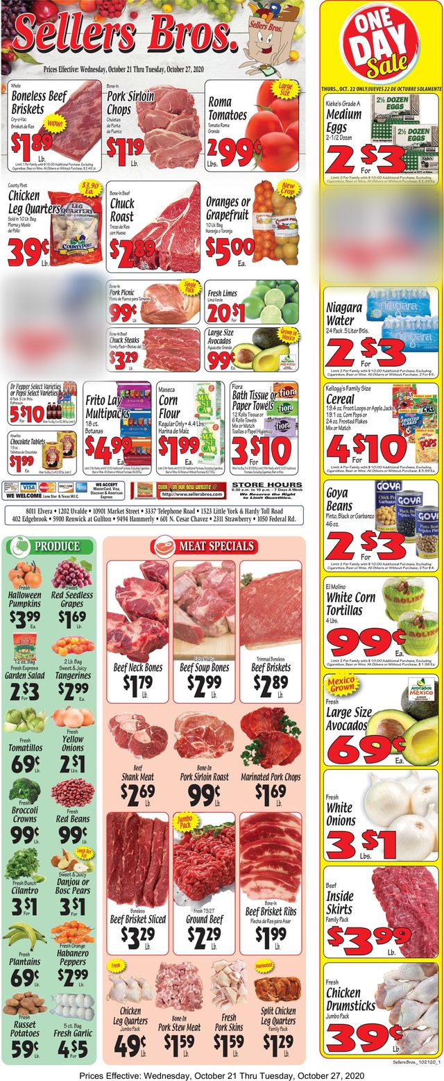 Sellers Bros. Ad from 10/21/2020