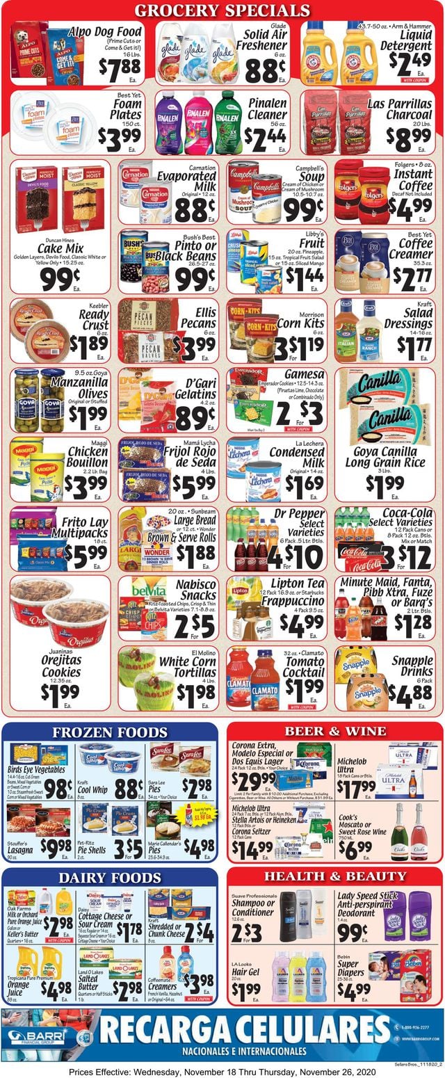 Sellers Bros. Ad from 11/18/2020