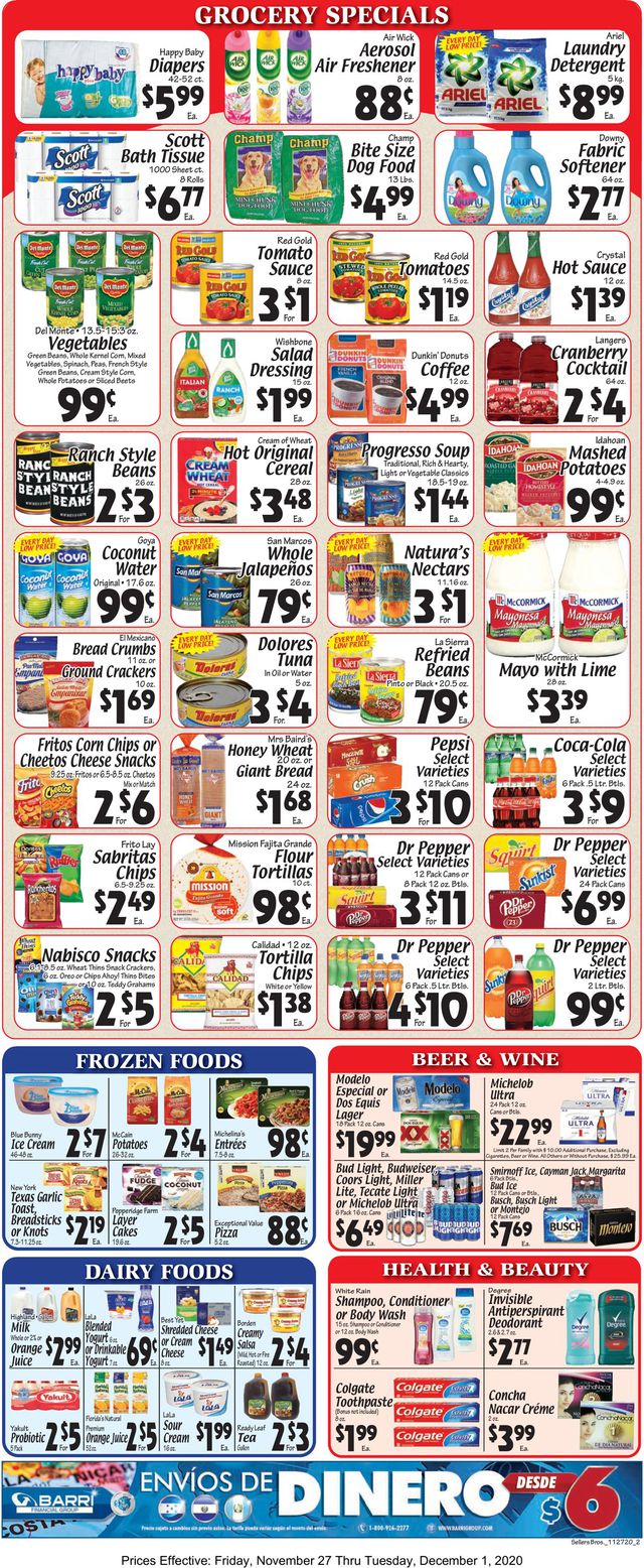 Sellers Bros. Ad from 11/27/2020