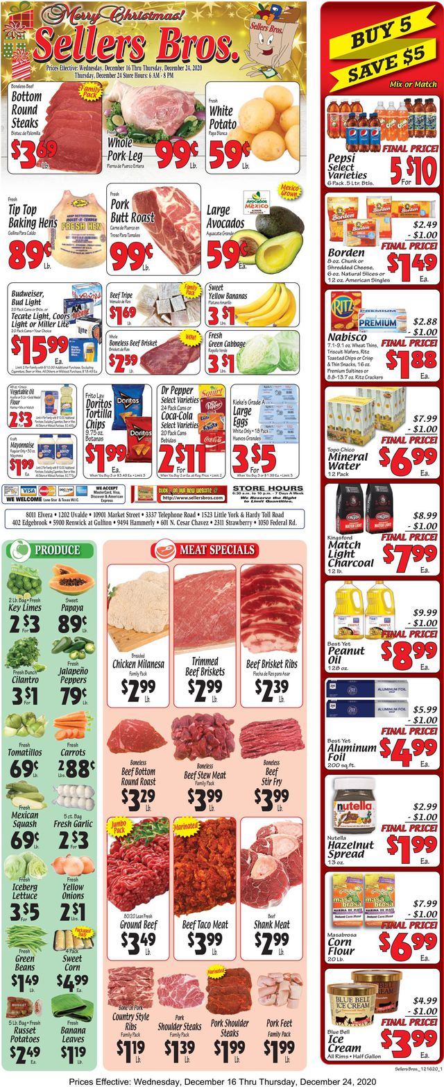 Sellers Bros. Ad from 12/16/2020