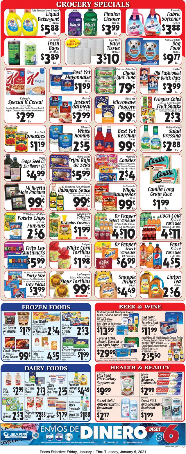 Sellers Bros. Ad from 01/01/2021