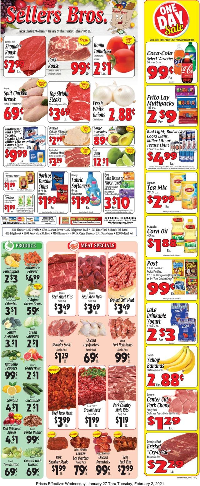 Sellers Bros. Ad from 01/27/2021
