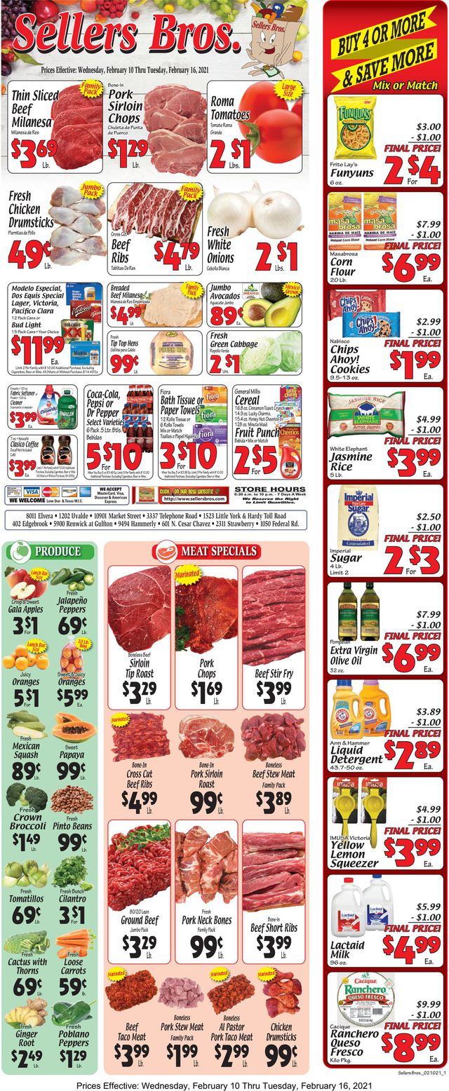 Sellers Bros. Ad from 02/10/2021