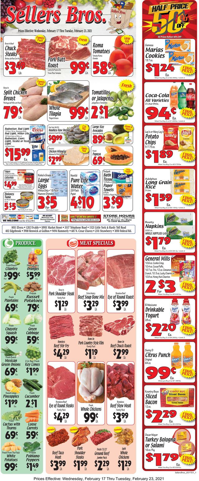 Sellers Bros. Ad from 02/17/2021