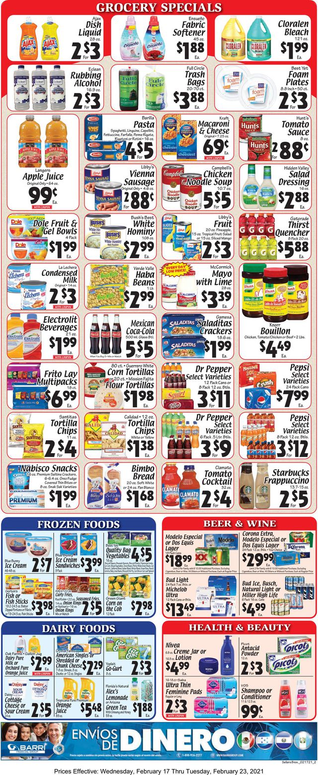 Sellers Bros. Ad from 02/17/2021