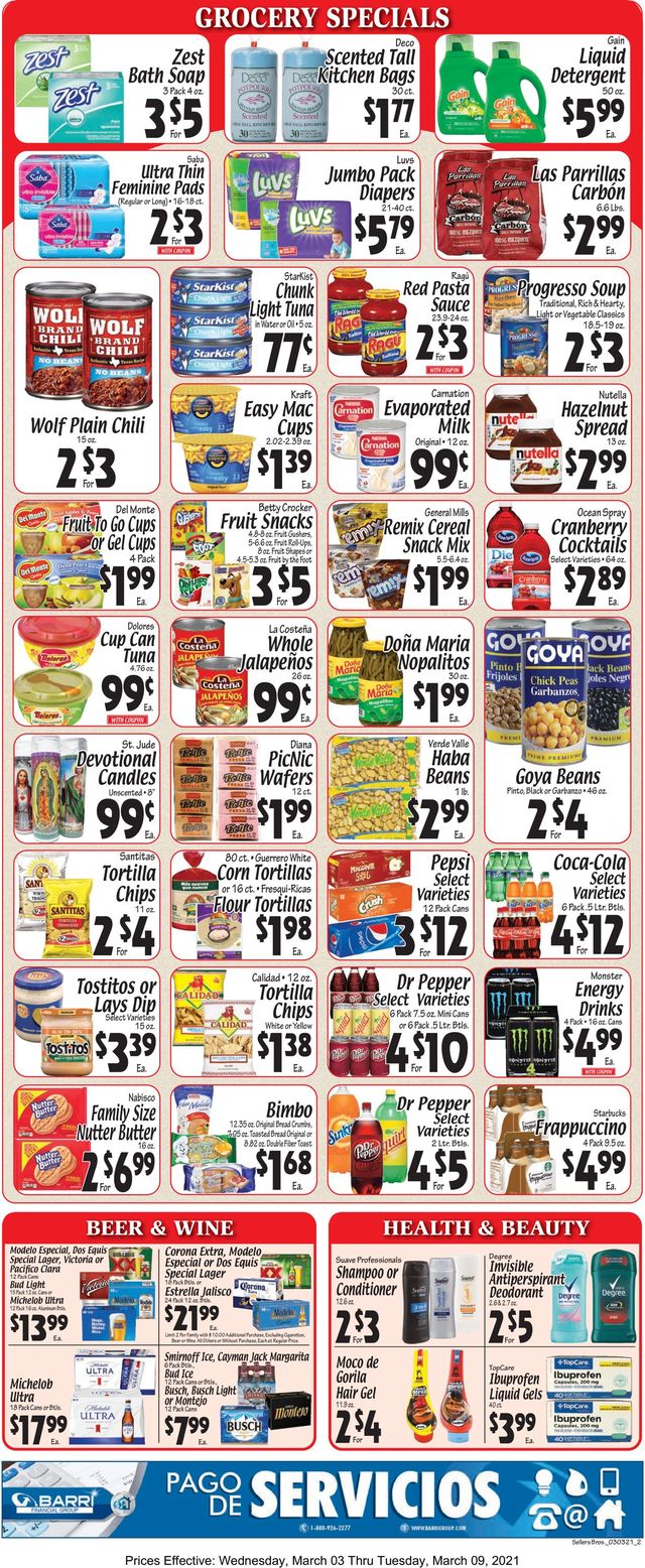 Sellers Bros. Ad from 03/03/2021