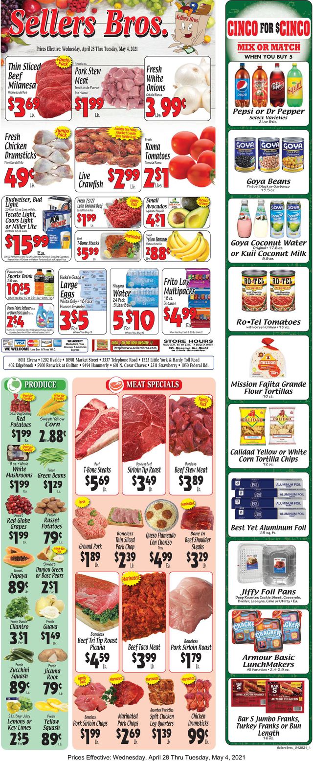 Sellers Bros. Ad from 04/28/2021