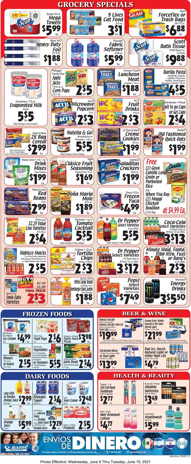 Sellers Bros. Ad from 06/09/2021