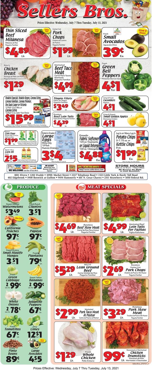 Sellers Bros. Ad from 07/07/2021