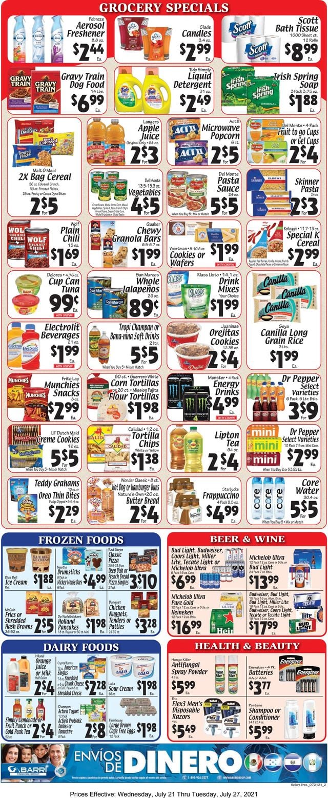 Sellers Bros. Ad from 07/21/2021