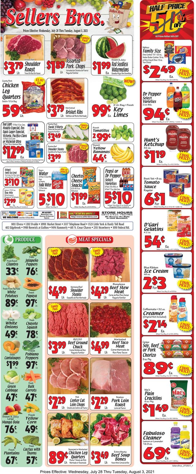 Sellers Bros. Ad from 07/28/2021