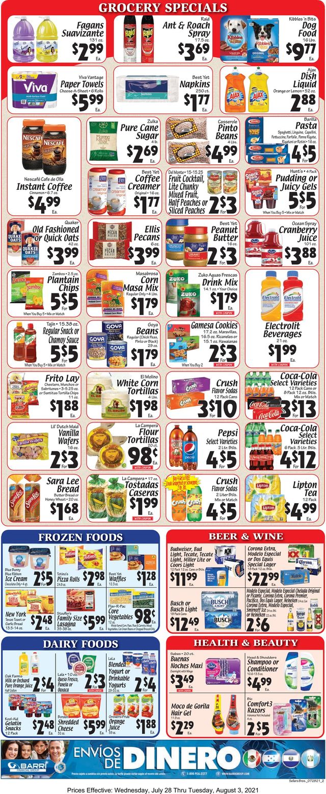 Sellers Bros. Ad from 07/28/2021