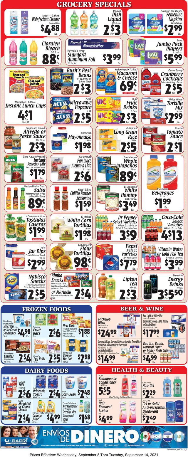 Sellers Bros. Ad from 09/08/2021